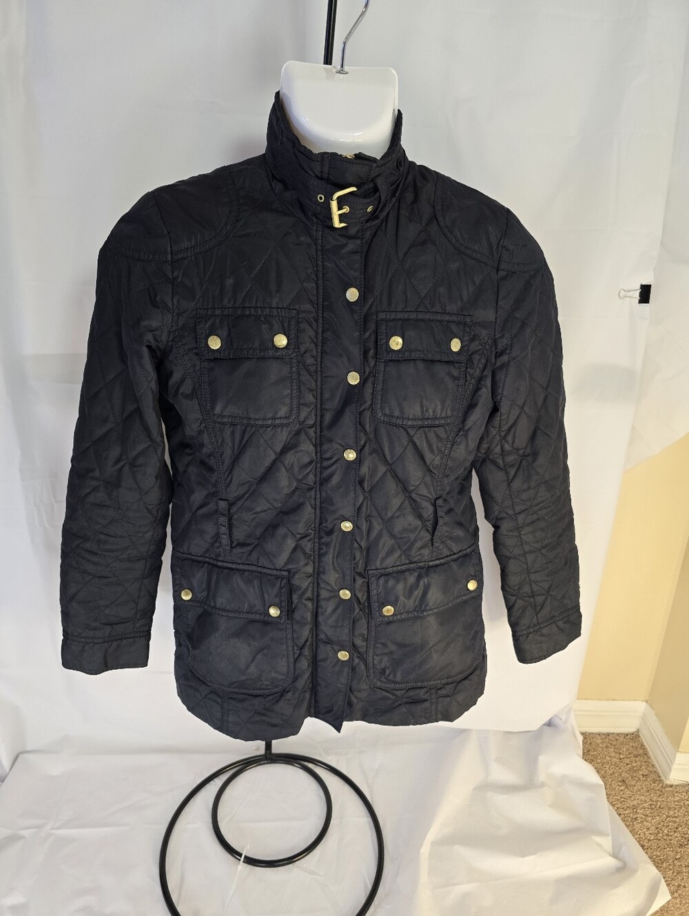 Banana Republic Women's Black Quilted Utility Field Jacket Small